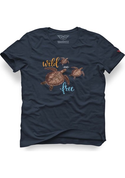 Mavi Kaplumbağa Tasarım Tişört