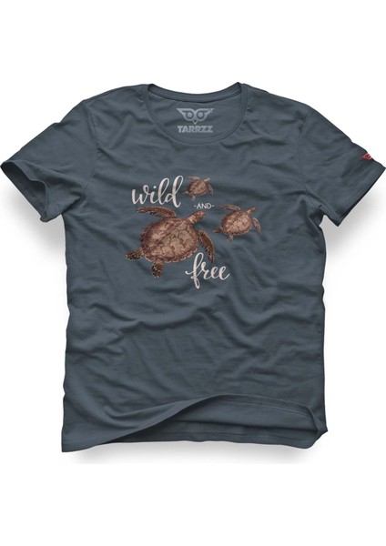 Mavi Kaplumbağa Tasarım Tişört