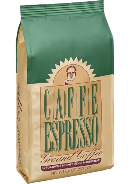 Kurukahveci Mehmet Efendi Caffe Espresso Kahve Öğütülmüş Folyo Ambalaj 250 gr