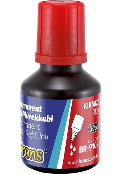 Kırmızı 10 mm Kesik Uçlu Markör Permanent Kalem 3 Adet ve Kırmızı Mürekkep 1 Adet Çuval Koli Kalemi