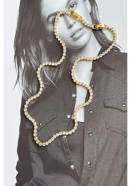 Çelik Gold Su Yolu Kolye (44 Cm)