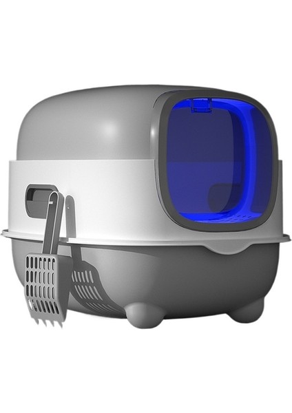 Otomatik Koku Giderme ve Ultraviyole Sterilizasyon Özelliğine Sahip Tamamen Kapalı Kedi Kumu Kutusu (Yurt Dışından)