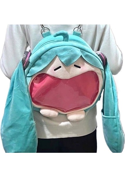 Peluş Okul Çantası Hatsune Miku Sırt Çantası Sevimli ve Çok Yönlü (Yurt Dışından)