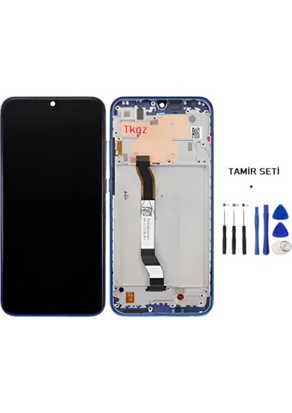 Xiaomi Redmi Note 8 LCD Ekran Dokunmatik Çıtalı Ve Tamir Seti Mavi
