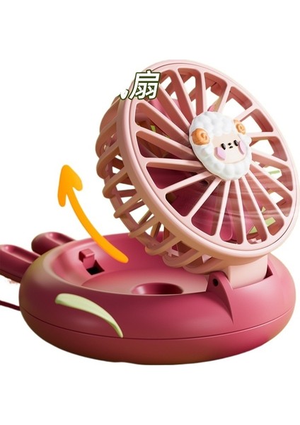 El Tipi Mini USB Saat Fanı Çocuk Dış Mekan Şarj Edilebilir Fan (Yurt Dışından)