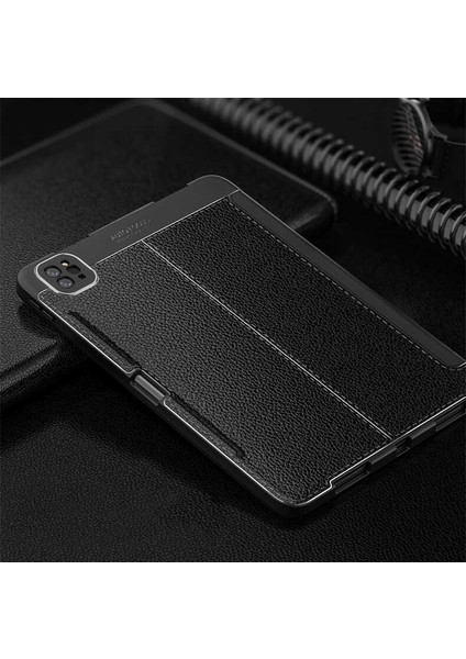 Apple iPad Pro 12.9 6. Nesil Yatay Standlı Kalemlikli Uyku Modlu Leather Smart Kılıf ve Ekran Koruyucu A2436 A2437 A2764 A2766