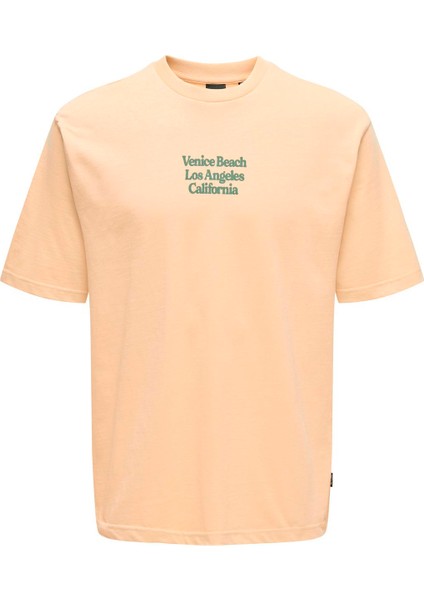O Yaka Baskılı Pudra Erkek T-Shirt Onskenny Rlx Text Ss Tee modelleri