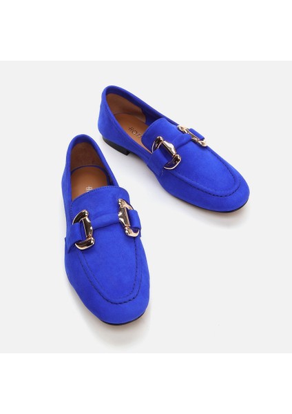 01AYH283300A640 HAKIKI Deri Saks Kadın Loafer