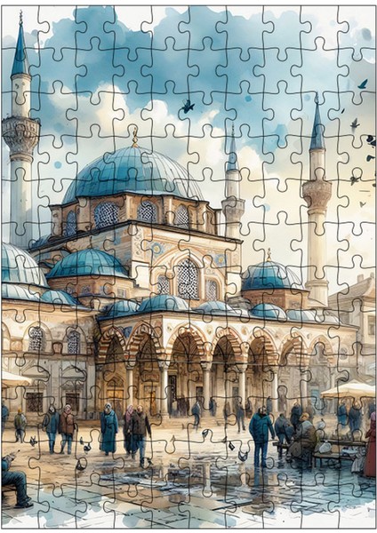 Ahşap Mdf Puzzle Yapboz Sultanahmet Camii 120 Parça 25*35 cm