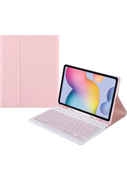 Samsung Galaxy Tab A9 Pembe A7 Bluetooth Klavye Kılıfı (Yurt Dışından)