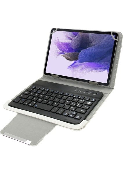 10.1 Inç Tablet Pc Için HSD-PT7012 Bluetooth Klavye Pu Kılıf Beyaz (Yurt Dışından)