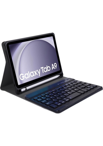 Samsung Galaxy Tab A9 X110/X115 Siyah Klavye Pu Kılıf (Yurt Dışından)