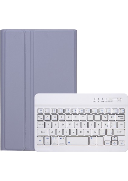 Samsung Galaxy Tab A9 X110/X115 Mor Için Klavye Pu Kılıf (Yurt Dışından)