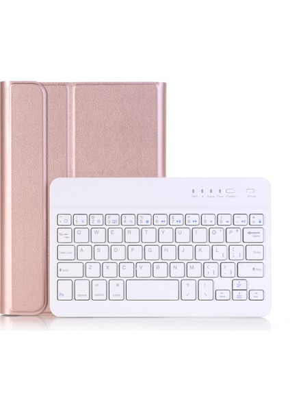 Galaxy Tab A 8.0 T290 / T295 (2019) Pembe Altın Için Bluetooth Klavye Deri Kılıf (Yurt Dışından)