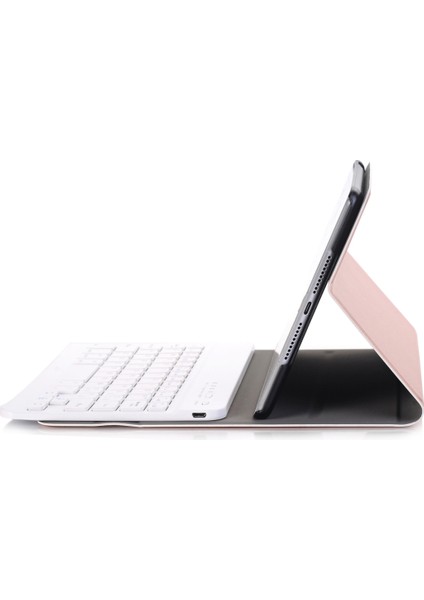 Galaxy Tab A 8.0 T290 / T295 (2019) Pembe Altın Için Bluetooth Klavye Deri Kılıf (Yurt Dışından)
