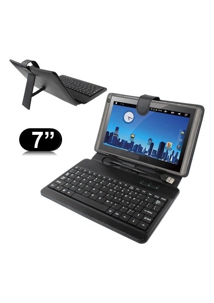 7.0 Inç Tablet Pc Için Bluetooth Klavye Pu Kılıf Renkli (Yurt Dışından)