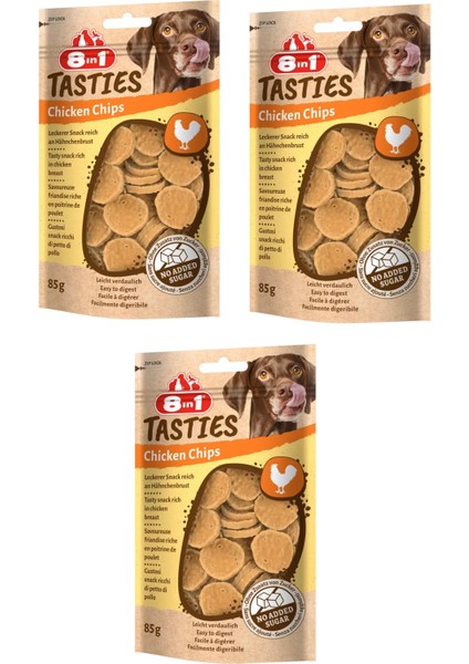 Tasties Chicken Chips Tavuklu Köpek Ödülü 85 gr. x 3 Adet