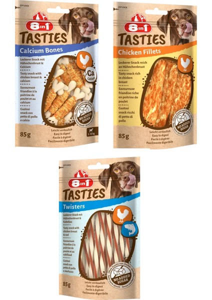 Tasties 3 Çeşit Karma Köpek Ödülü 85 gr. x 3 Adet