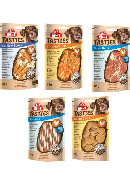 Tasties 5 Çeşit Karma Köpek Ödülü 85 gr. x 5 Adet
