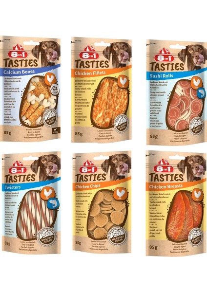 Tasties 6 Çeşit Karma Köpek Ödülü 85 gr. x 6 Adet