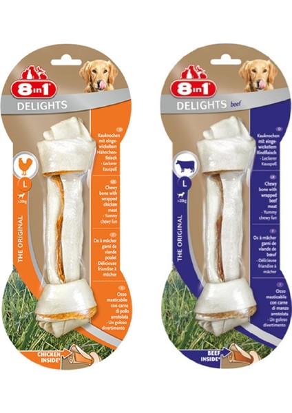 Delights Bones Large 2 Çeşit Karma Köpek Ödül Kemiği 85 gr. x 2 Adet