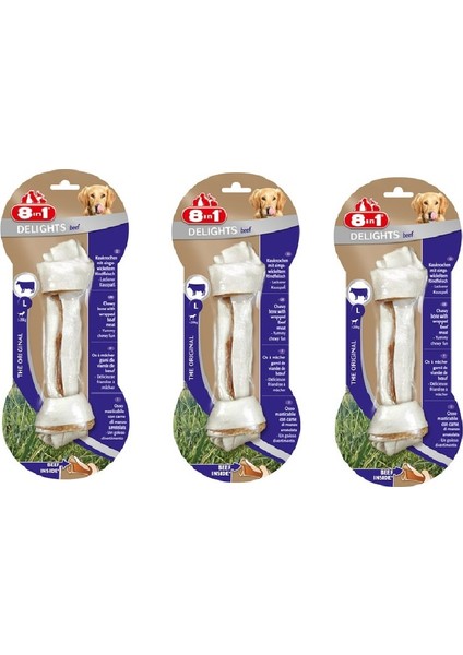 Delights Bones Large Biftekli Köpek Ödül Kemiği 85 gr. x 3 Adet