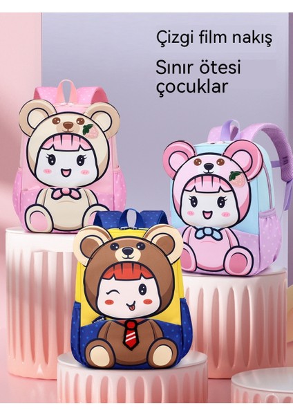 Çocuk Okul Çantaları Yeni Sevimli Karikatür Erkek ve Kadın Bebek Sırt Çantaları Kore Versiyonu Hafif ve Yük Azaltıcı Anaokulu Okul Çantaları (Yurt Dışından) fiyatları