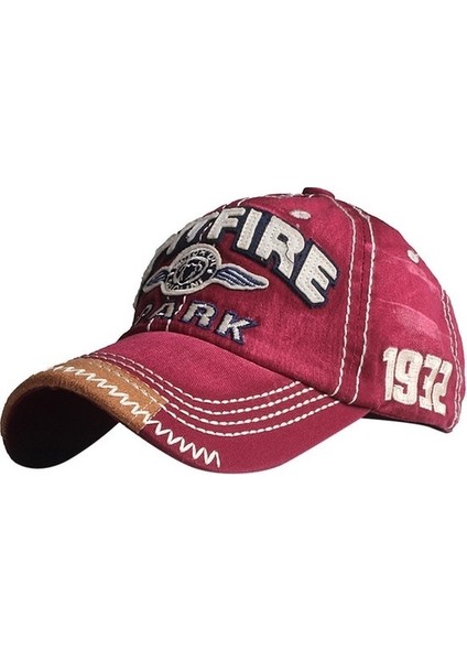 Pamuk Işlemeli Yama Yıkanabilir Ayarlanabilir Beyzbol Şapkası Mavi (Yurt Dışından)