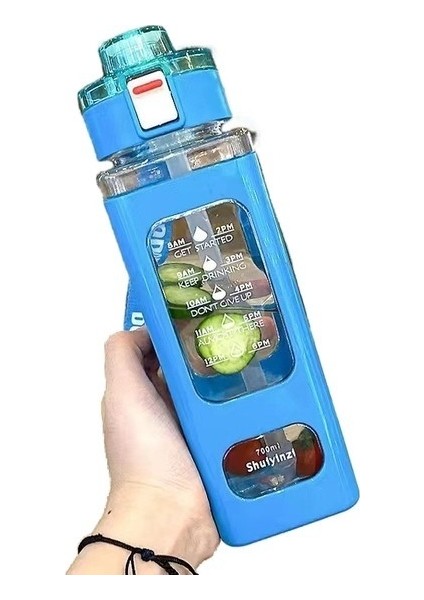 Açık Hava Sporları Plastik Su Bardağı Kare Basit Öğrenci Taşınabilir Saman Su Bardağı Şimdi (Yurt Dışından)