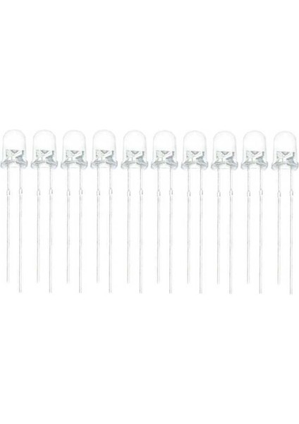 3mm Şeffaf Beyaz LED Paketi - 10 Adet