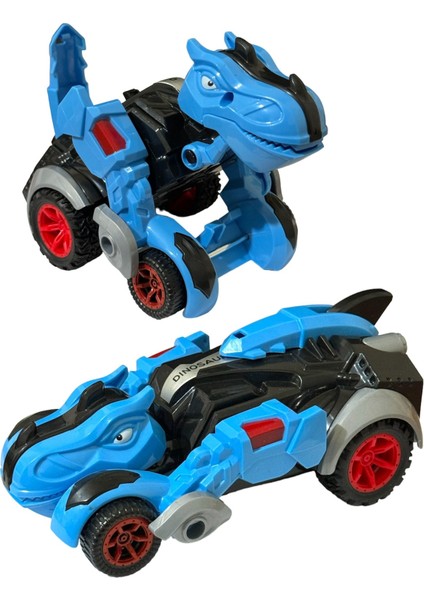 Trex Dinazor Figür Araba Sürtmeli Teker Transformers Robot Dinozor 15CM