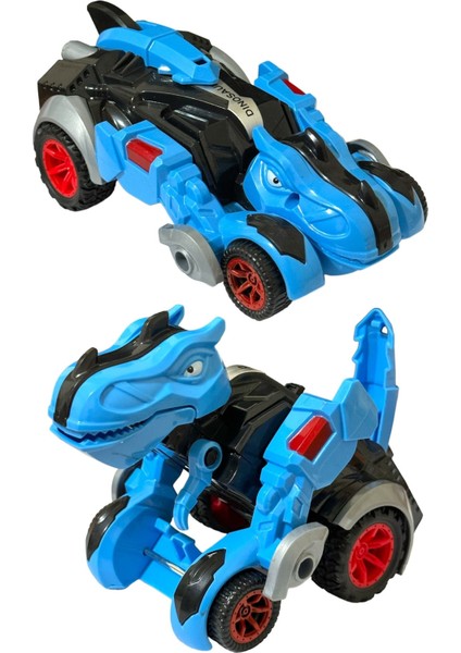 Trex Dinazor Figür Araba Sürtmeli Teker Transformers Robot Dinozor 15CM