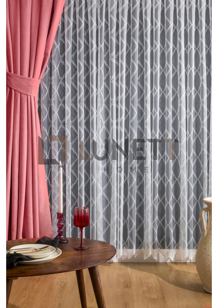 Kullanıma Hazır Pembe Rengi Pilesiz Ekstraforlu Düz Dikim Fon Perde Tek Kanat 9212 modelleri