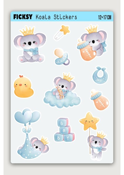 Sevimli Koala Sticker Seti - 11 Adet Etiket Çıkartma