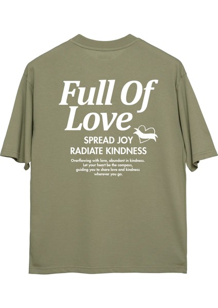 Full Of Love Oversize T-Shirt Erkek - Haki