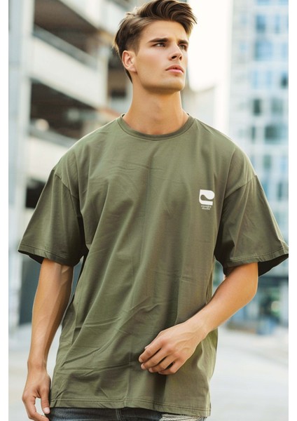 Full Of Love Oversize T-Shirt Erkek - Haki fiyatları