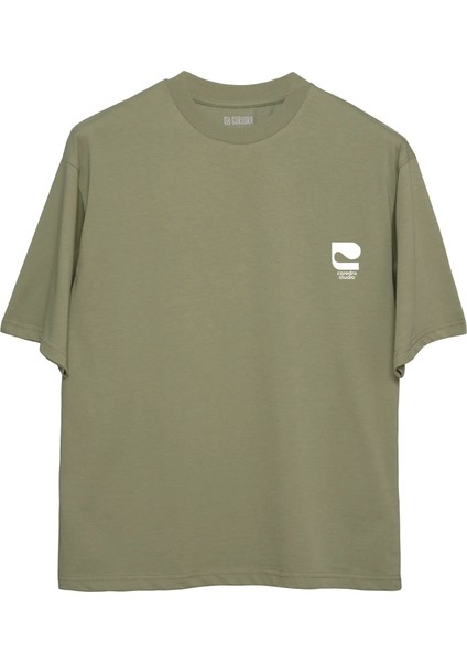 Full Of Love Oversize T-Shirt Erkek - Haki modelleri