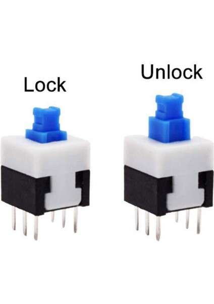 IC-197 6 Pinli Kalıcı Push Buton Kare Yaylı 7X7MM(10 Adet)