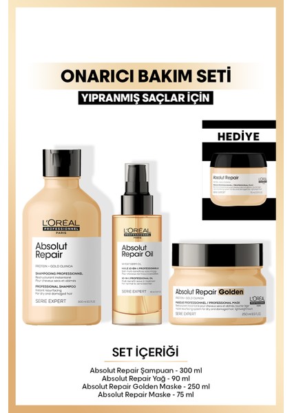 L'oreal Professionnel Serie Expert Profesyonellerin Altın Bakım Seti, Absolut Repair