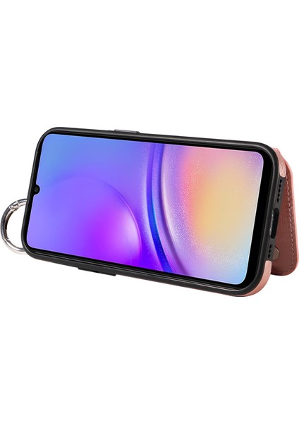 Samsung Galaxy A05 4g Telefon Kılıfı Litchi Doku Kart Yuvaları Geri Kabuk-Gül Altın (Yurt Dışından)