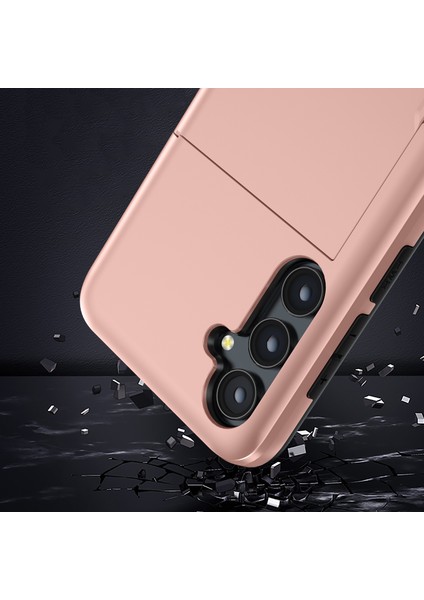 Samsung Galaxy A55 5g Telefon Kılıfı Tpu + Pc Kapaklı Slayt Kart Tutucu-Gümüş (Yurt Dışından)