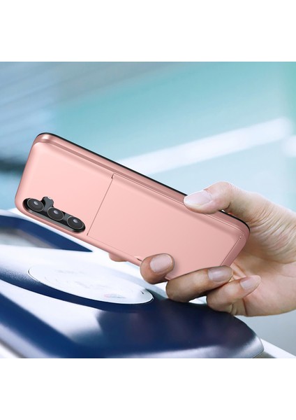 Samsung Galaxy A55 5g Telefon Kılıfı Tpu + Pc Kapaklı Slayt Kart Tutucu-Gümüş (Yurt Dışından)