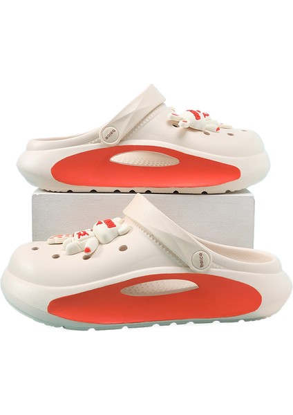 Kadın Yazlık Dış Giyim Crocs, Kaymaz Plaj Dış Mekan Kalın Tabanlı Burunlu Ayakkabı, Şık ve Çok Yönlü (Yurt Dışından)
