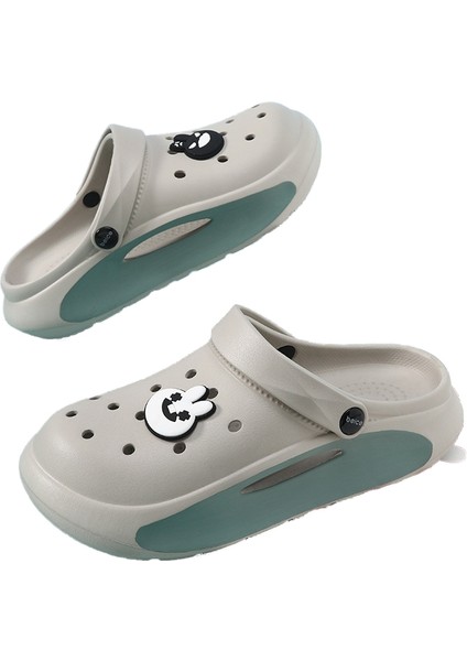 Kadın Yazlık Dış Giyim Crocs, Kaymaz Plaj Dış Mekan Kalın Tabanlı Burunlu Ayakkabı, Şık ve Çok Yönlü (Yurt Dışından)