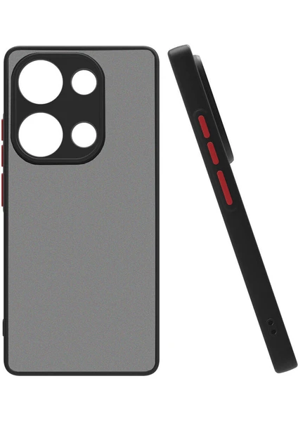 Case 4u Xiaomi Redmi Note 13 Pro 4g Kılıf Silikon Kenarlı Kamera Korumalı Buzlu  Hux Kapak Siyah