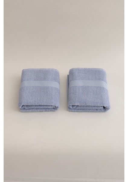 Ivory Mavi Fitilli Mikro Fiber %100 Pamuk 2li El Yüz Havlusu Seti 50 x 90 - 50 x 90 1136A fırsatları