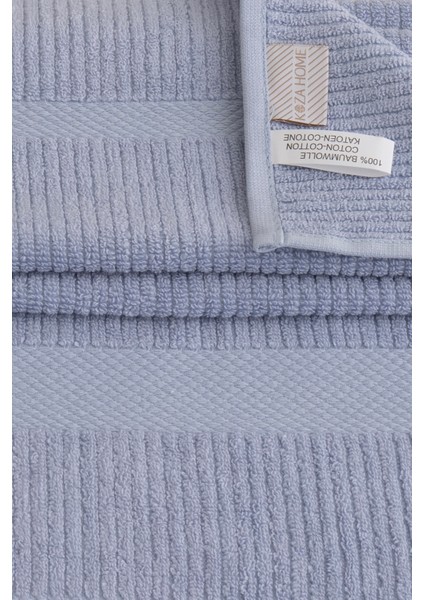 Ivory Mavi Fitilli Mikro Fiber %100 Pamuk 2li El Yüz Havlusu Seti 50 x 90 - 50 x 90 1136A indirimleri