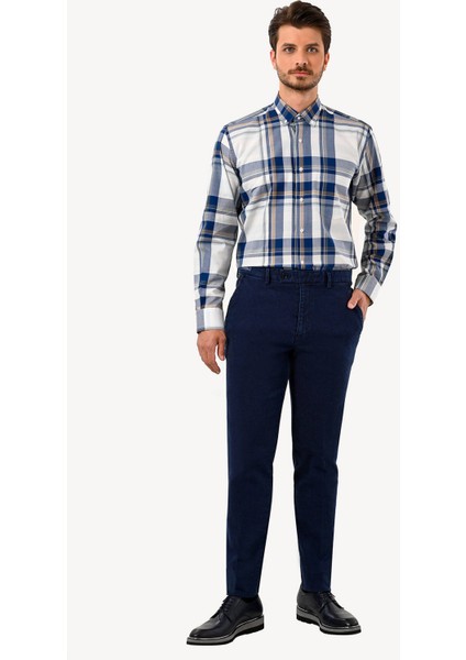 Erkek Mavi Dıogonal Kot Pantolon