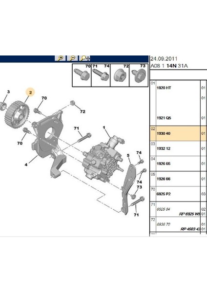 Mazot Pompa Dişlisi 1007 107 206 307 308 407 5008 Partner Tepee Bipper C1 C2 C3 C4 Berlingo Nemo Xsara Dw4-Dw6 (193040) fiyatları