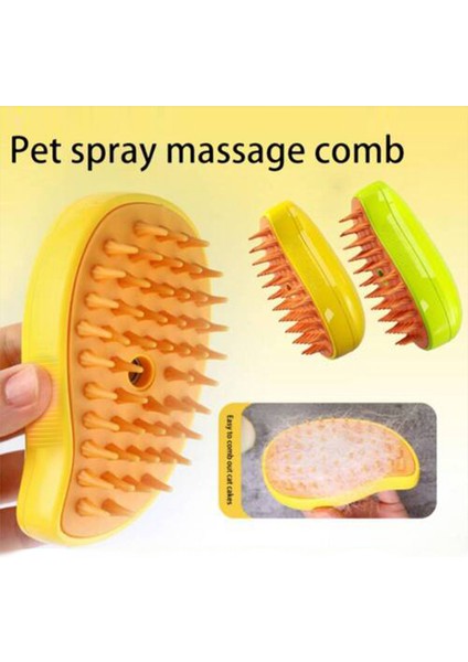 Pet Buharlı Fırça 3 In1 Buharlı Kedi Fırçası Dökülme Için Pet Steamer Fırçası Masaj Için Çok Fonksiyonlu Pet Bakım Fırçası Pet Epilasyon Aracı Kediler ve Köpekler Için Tarak (Sarı) (Yurt Dışından)